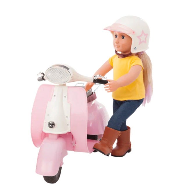OUR GENERATION PINK AND IVORY SCOOTER