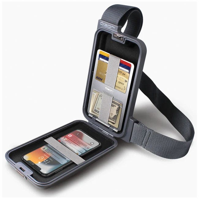 OGON PHONE SLING BAG AND WALLET ANODISED ALUMINUM SILVER