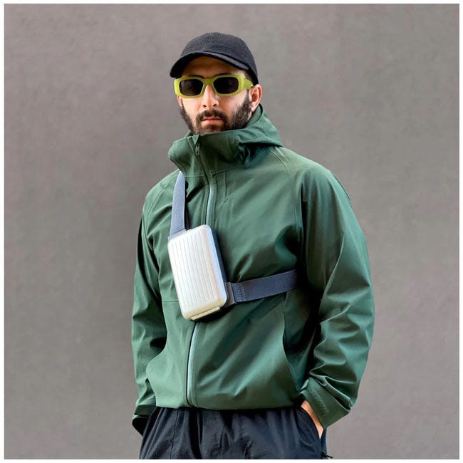 OGON PHONE SLING BAG AND WALLET ANODISED ALUMINUM SILVER