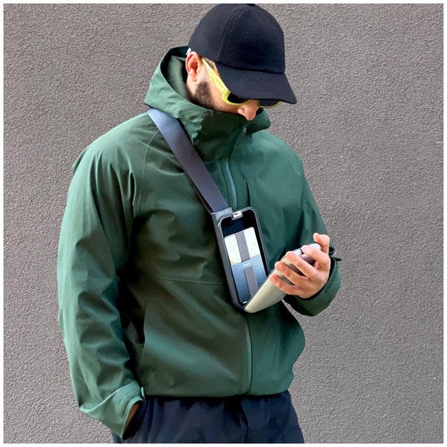 OGON PHONE SLING BAG AND WALLET ANODISED ALUMINUM SILVER