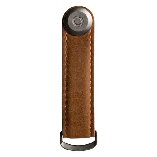 ORBITKEY ORGANISER CRAZY-HORSE CHESTNUT BROWN W/STITCHING