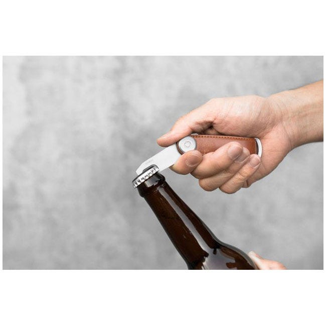 ORBITKEY ORGANISER CRAZY-HORSE CHESTNUT BROWN W/STITCHING