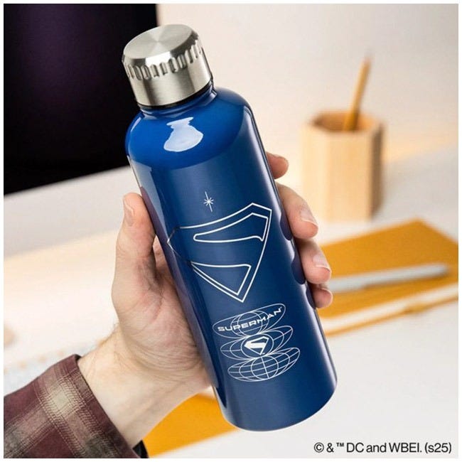 PALADONE SUPERMAN THEATRICAL METAL WATER BOTTLE