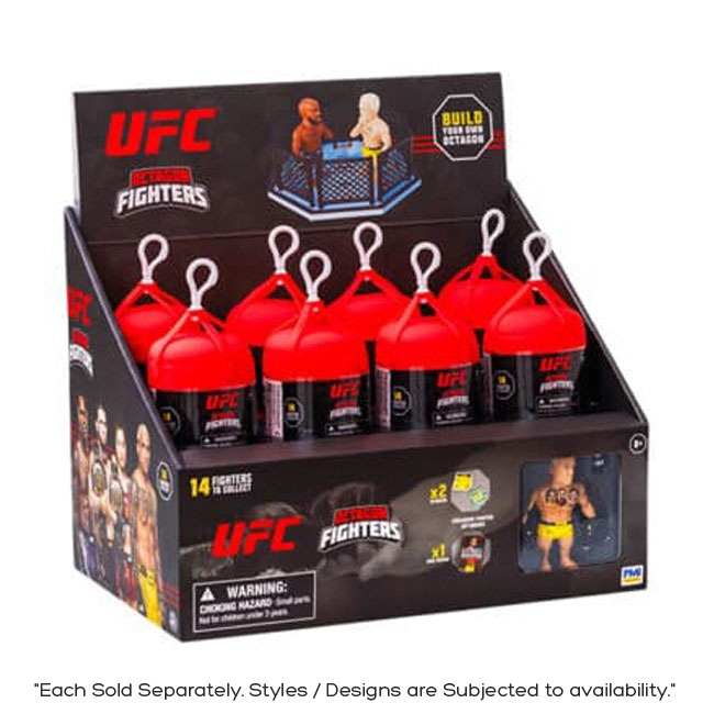 UFC Punching Bag Capsule toy featuring compact collectible capsule design with MMA-inspired punching bag surprise item, designed for kids sports play, UFC fans, collectors, and imaginative action-themed fun with durable child-safe material.
