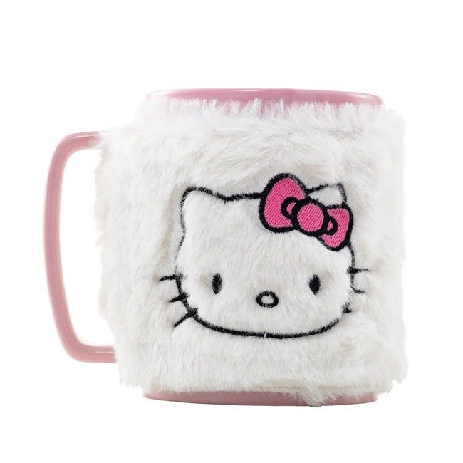 PYRAMID HELLO KITTY  PINK BOW FACE ICON  FUZZY MUG