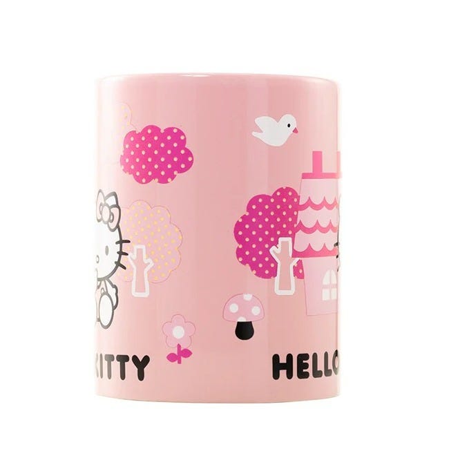 PYRAMID HELLO KITTY  PINK BOW FACE ICON  FUZZY MUG