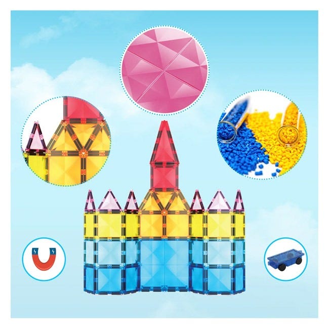 PICASSO MAGNETIC BRICKS AND TILES 63-PCS