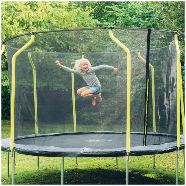 PLUM 14FT WAVE SPRINGSAFE TRAMPOLINE & ENCLOSURE WITH LADDER