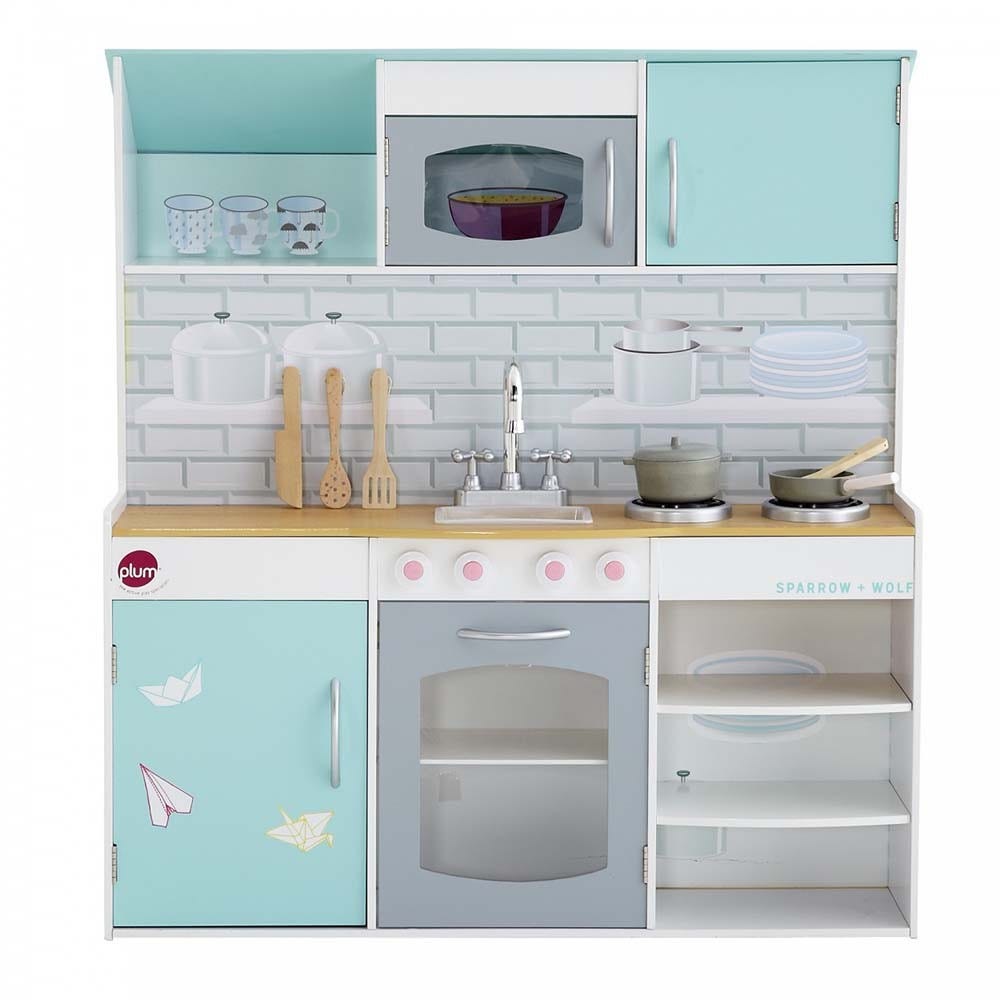 PLUM PEPPERMINT TOWNHOUSE 2 IN 1 DOLLS HOUSE & KITCHEN