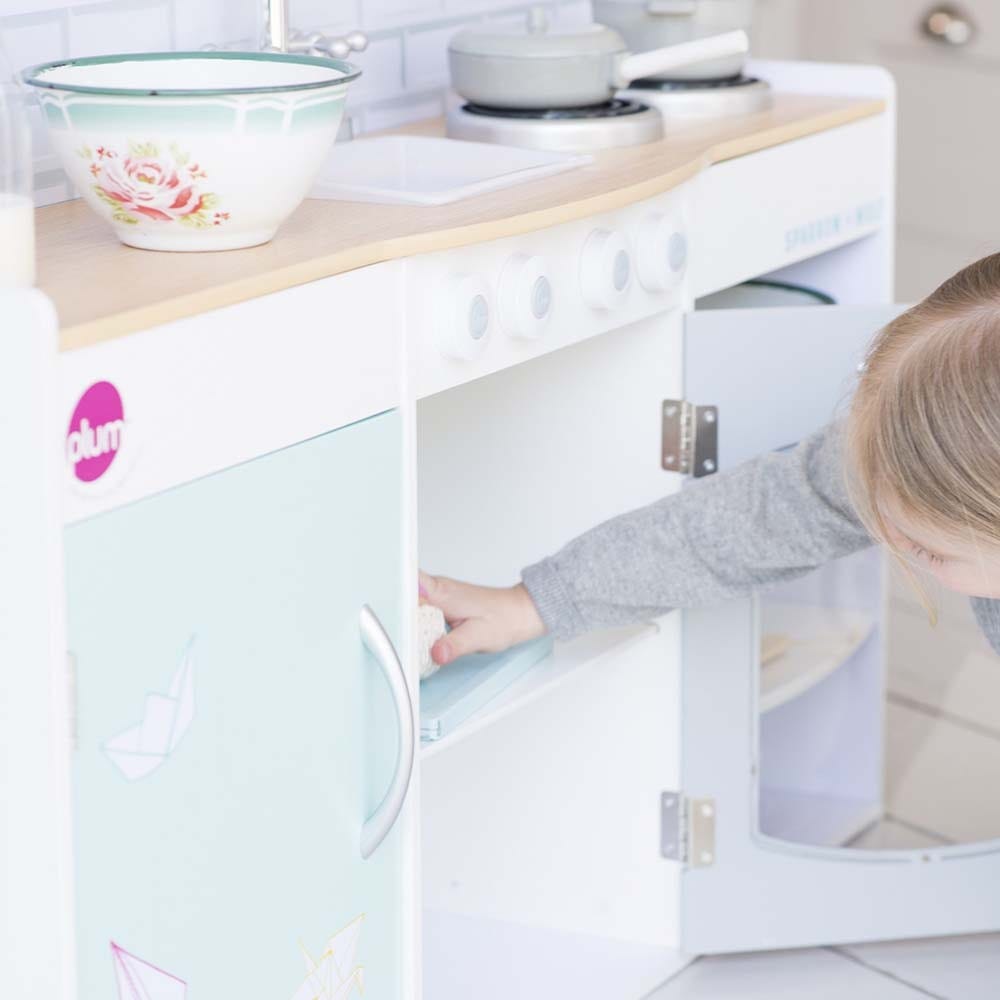 PLUM PEPPERMINT TOWNHOUSE 2 IN 1 DOLLS HOUSE & KITCHEN