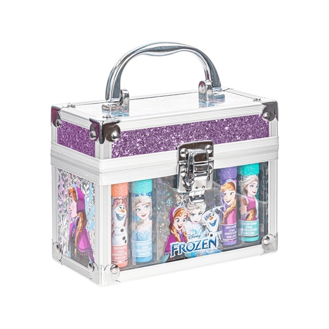 TOWNLEY GIRL DISNEY FROZEN 4-PACK LIP BALM TRAIN CASE SET