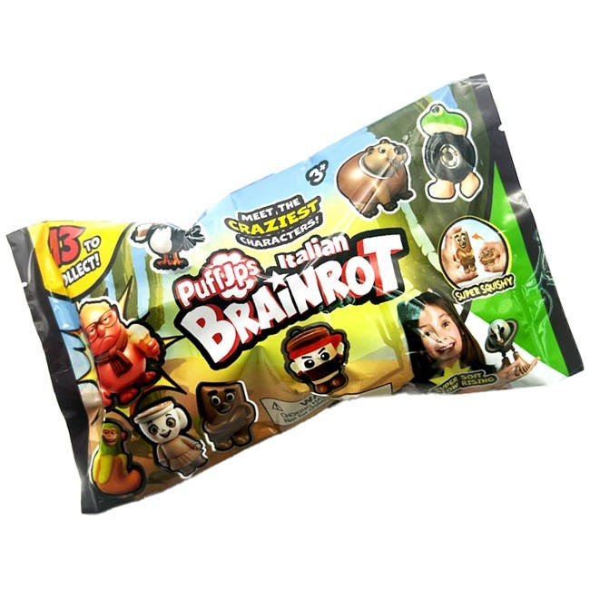 Italian Brainrot PuffUps 12 Assorted Plush plus 1 rare model featuring soft colorful collectible characters, premium plush fabric, detailed stitching, surprise assortment, and fun display pieces for collectors and plush enthusiasts.
