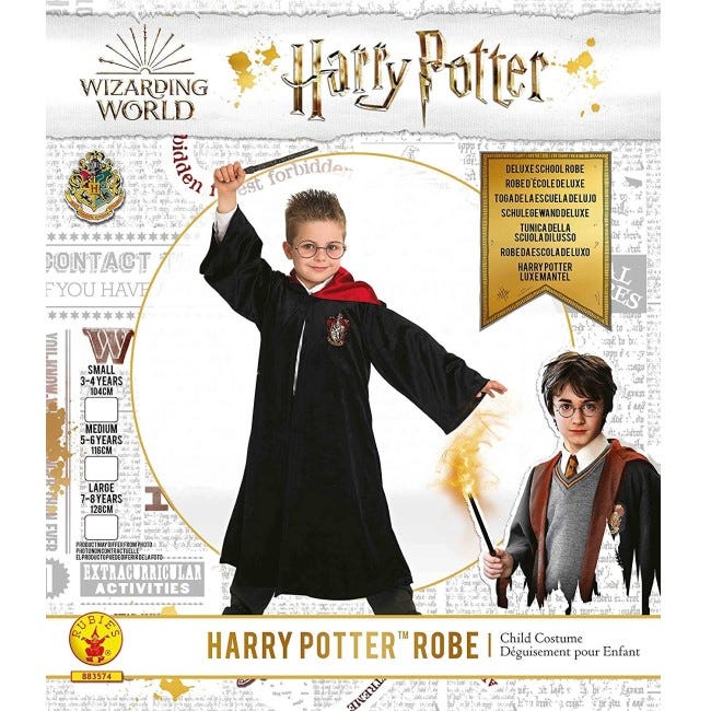 RUBIES COSTUME HARRY POTTER DELUX SCHOOL ROBE: SMALL