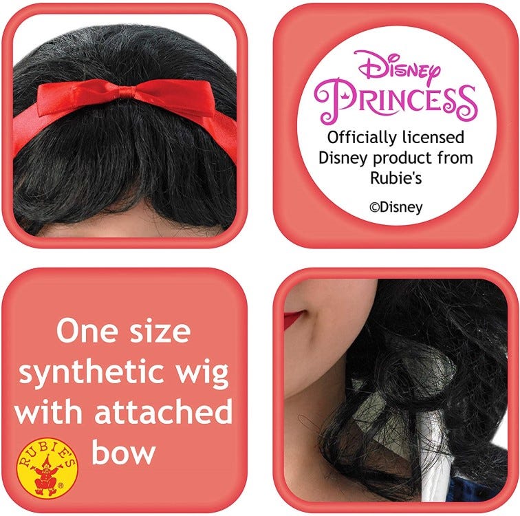 RUBIES COSTUME WIG DISNEY PRINCESS SNOW WHITE