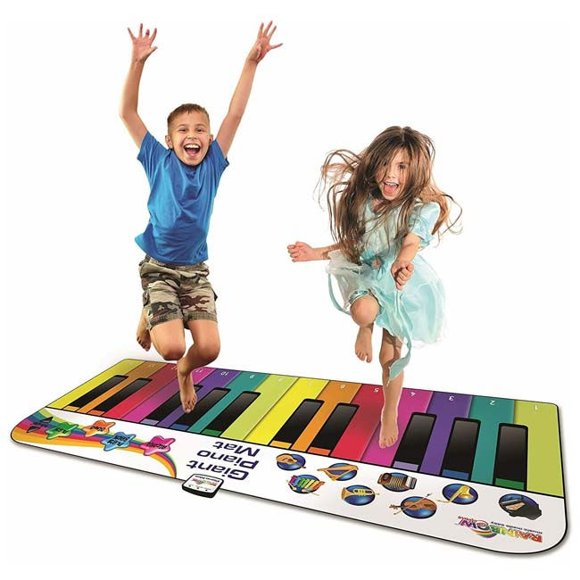 RAINBOW COLOURS GIANT PIANO MAT
