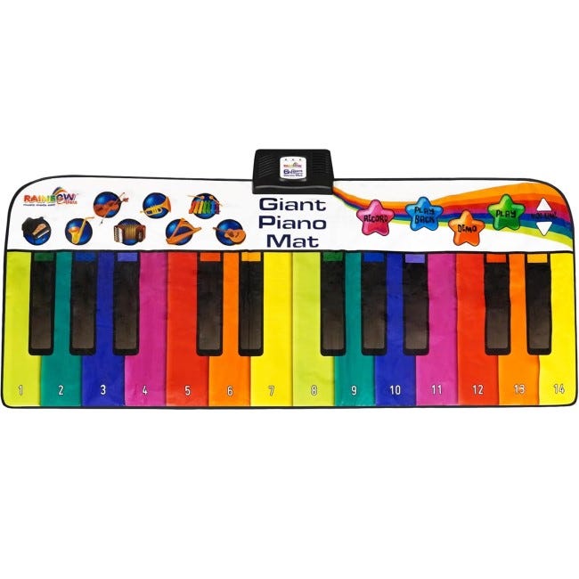 RAINBOW COLOURS GIANT PIANO MAT
