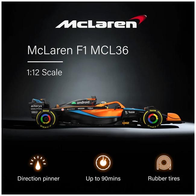 RASTAR 1:12 MCLAREN F1 RACE REMOTE CONTROL CAR