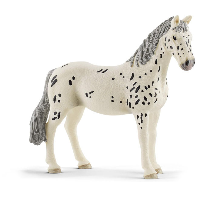 Schleich Knabstrupper Mare Figure featuring lifelike spotted coat, hand-painted details, and elegant stance. Perfect for horse lovers, educational play, or collectible farm animal displays for kids and enthusiasts.
