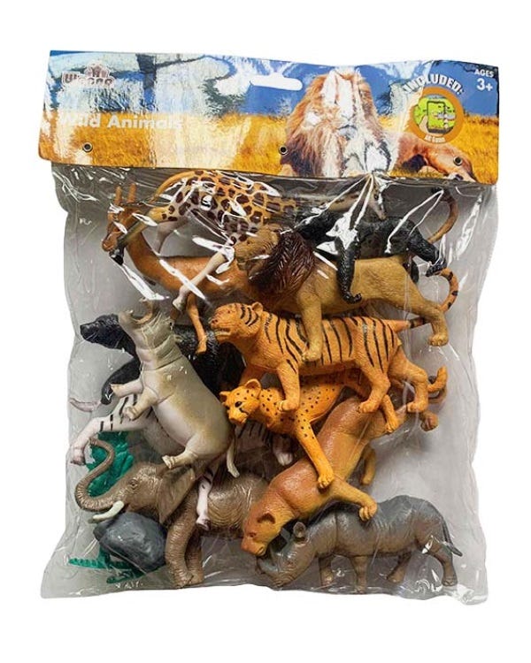 WENNO 16 PCS WILD ANIMAL PLAYSET