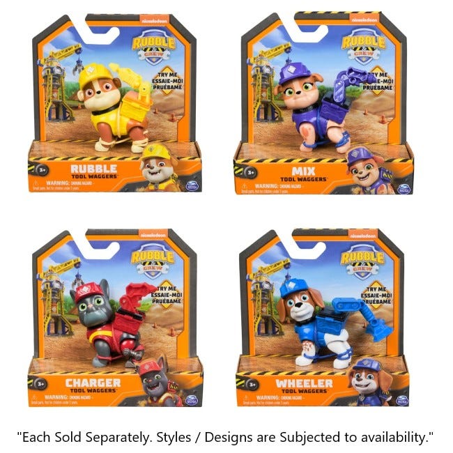 PAW PATROL RUBBLE AND CREW FIGURE 1 PACK ASSORTED