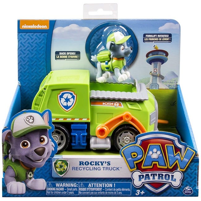 PAW PATROL RECYCLING TRUCK AND ROCKY FIGURE