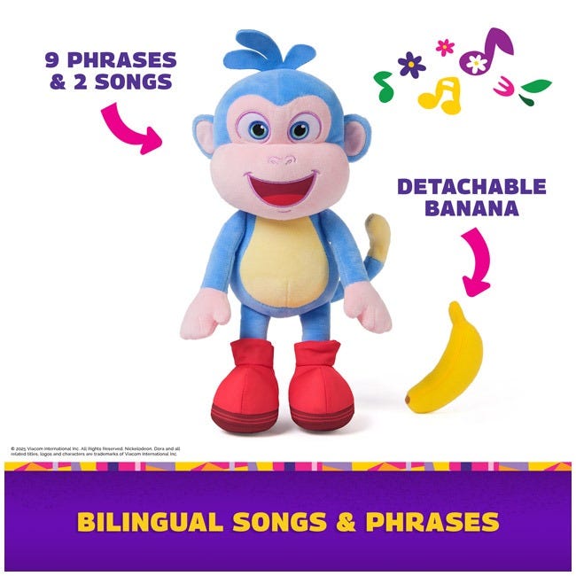 DORA THE EXPLORER FEATURE BANANAS BOOTS PLUSH