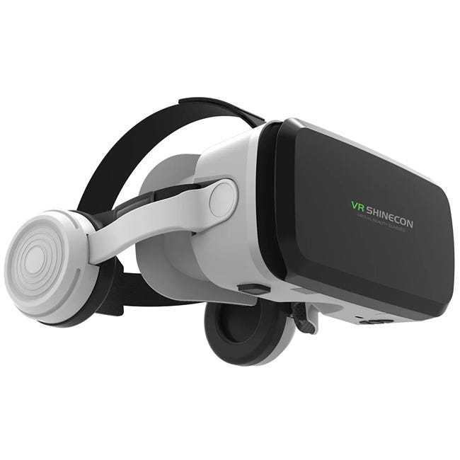 VR SHINECON GLASSES FOR ANDROID/IOS 4.7IN TO 7IN WHITE