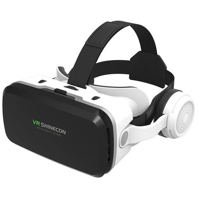 VR SHINECON GLASSES FOR ANDROID/IOS 4.7IN TO 7IN WHITE