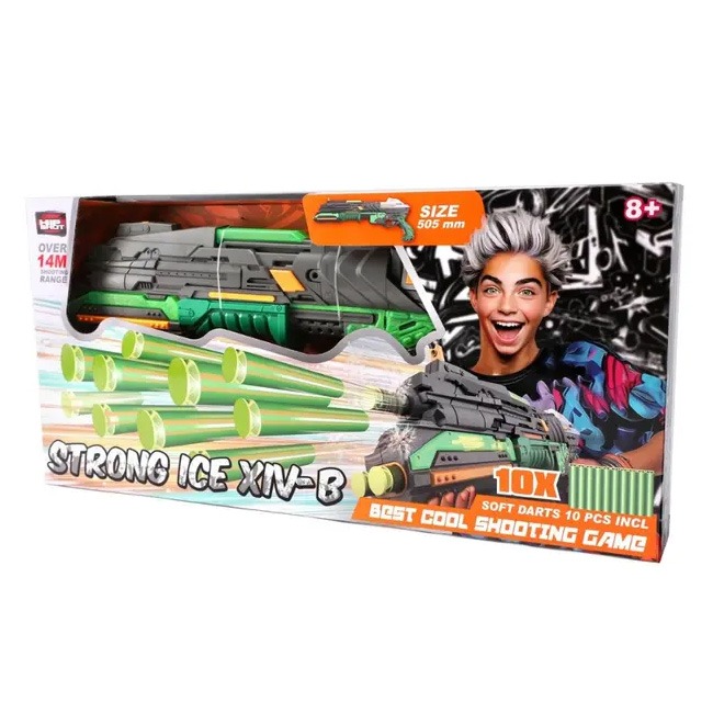 HIP SHOT DART BLASTER RIFLE WITH LIGHT AND 10 DARTS