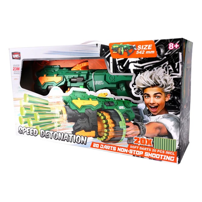 HIP SHOT DART BLASTER BATTERY OPERATED WITH 20 CHAMBERS