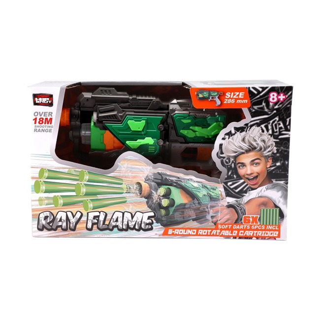 HIP SHOT DART BLASTER WITH 6 ROUND ROTATABLE CARTRIDGE