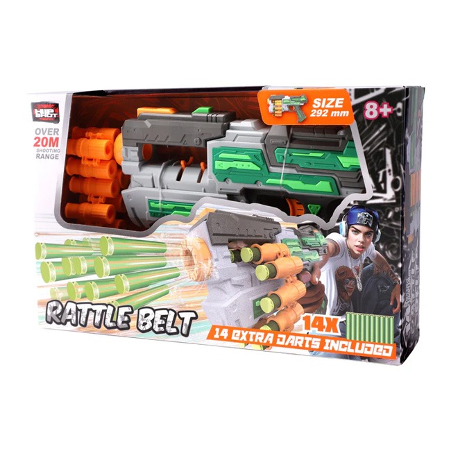 HIP SHOT DART BLASTER SET WITH 6 ROUNDS AND 14 DARTS