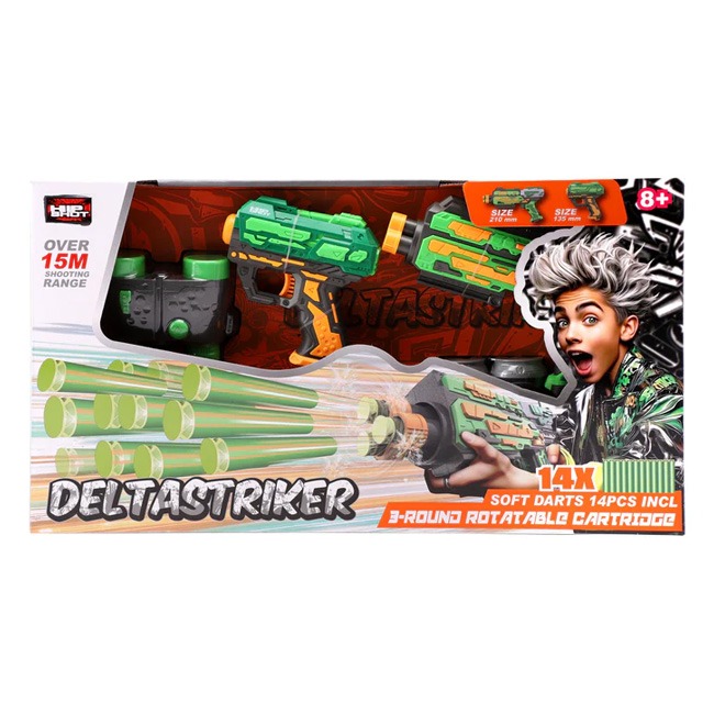 HIP SHOT DART BLASTER GUN SET WITH 2 GUNS AND BINOCULARS