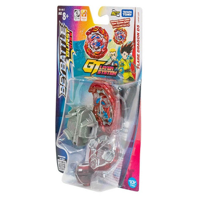 BEY BATTLE FLARE DRAGON WITH LR LAUCHER GYRO SPINING D5