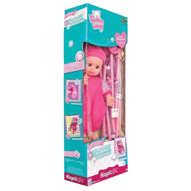 BABY AMOURA HAYATI 14-INCH MY FIRST DOLL STROLLER