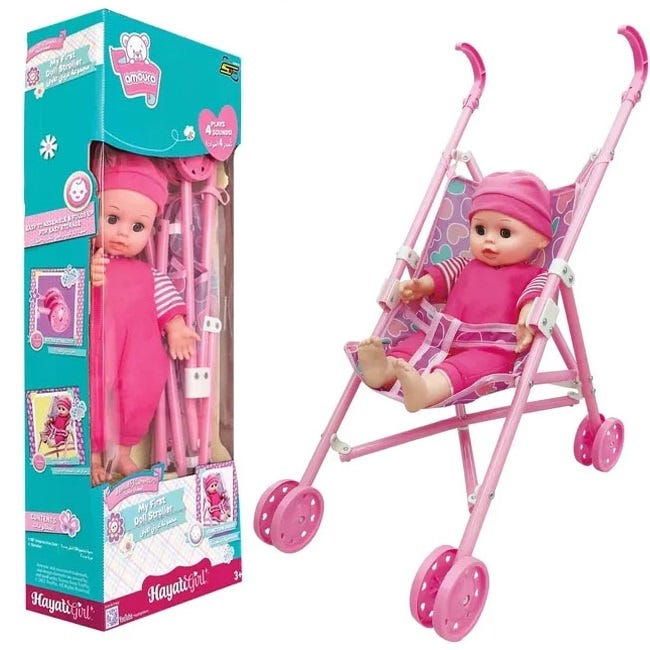 BABY AMOURA HAYATI 14-INCH MY FIRST DOLL STROLLER