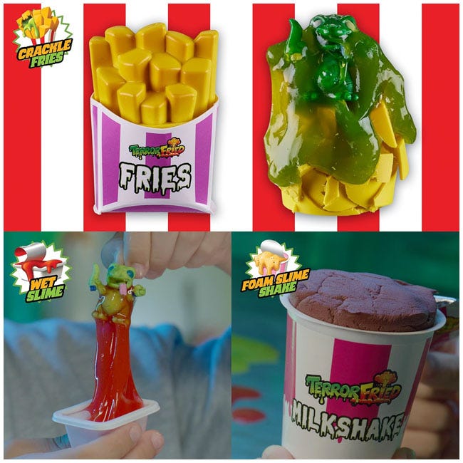 TERROR FRIED SLIMY BOX FREAKY FIGURES IN CREEPY COMPOUNDS
