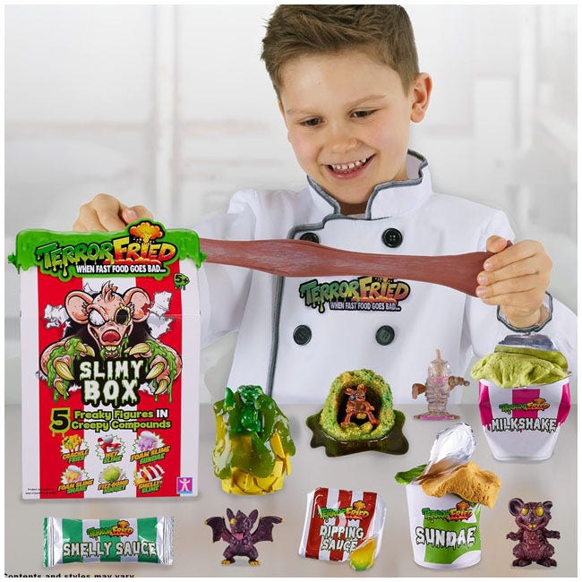 TERROR FRIED SLIMY BOX FREAKY FIGURES IN CREEPY COMPOUNDS