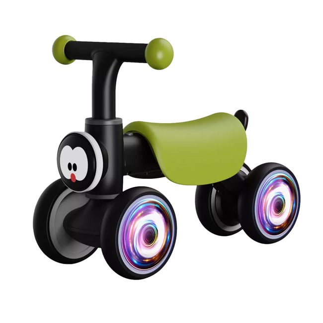 TODOOWISH Baby Balance Bike Green with lightweight frame, pedal-free design, sturdy wheels, comfortable seat, and easy-grip handlebars, ideal for toddlers developing balance, coordination, and safe early riding skills indoors or outdoors.
