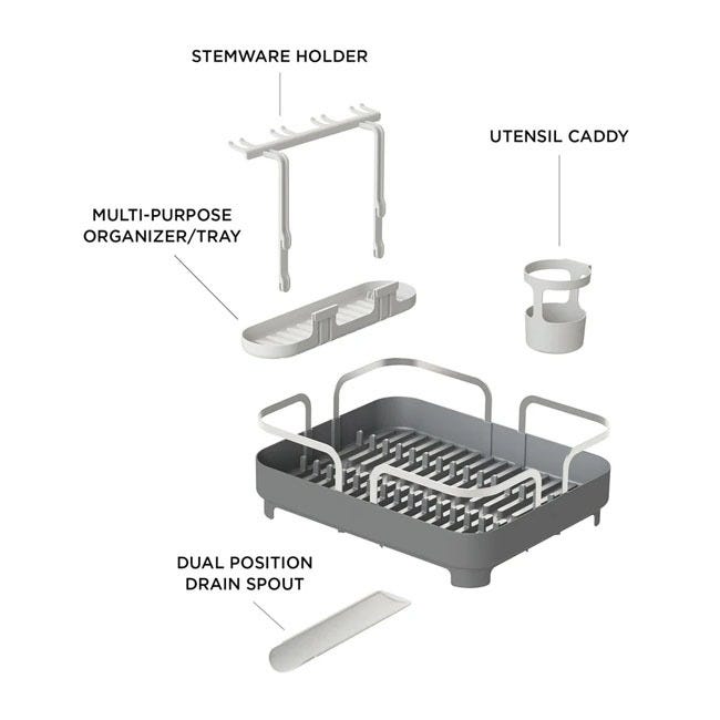 UMBRA HOLSTER DISH RACK CHARCOAL