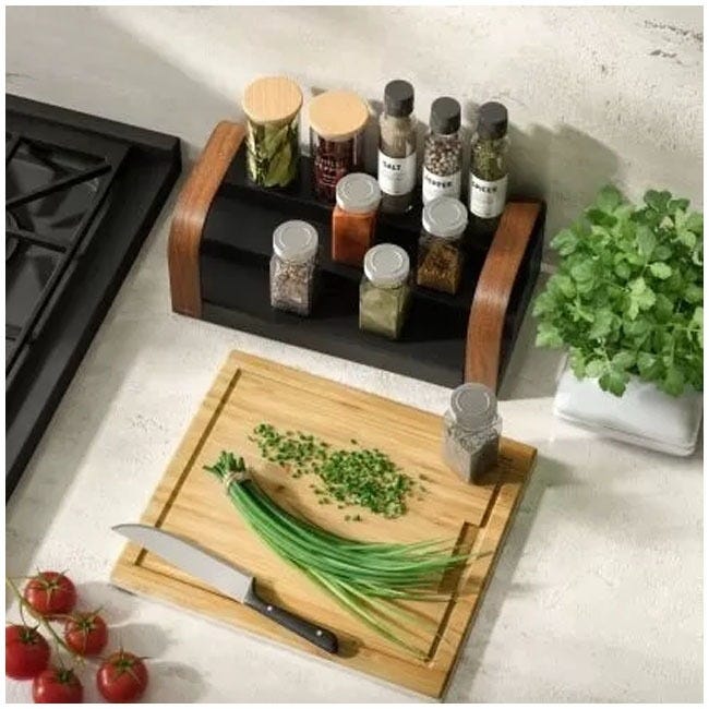 UMBRA BELLWOOD 3-TIER SPICE SHELF BLK/WAL