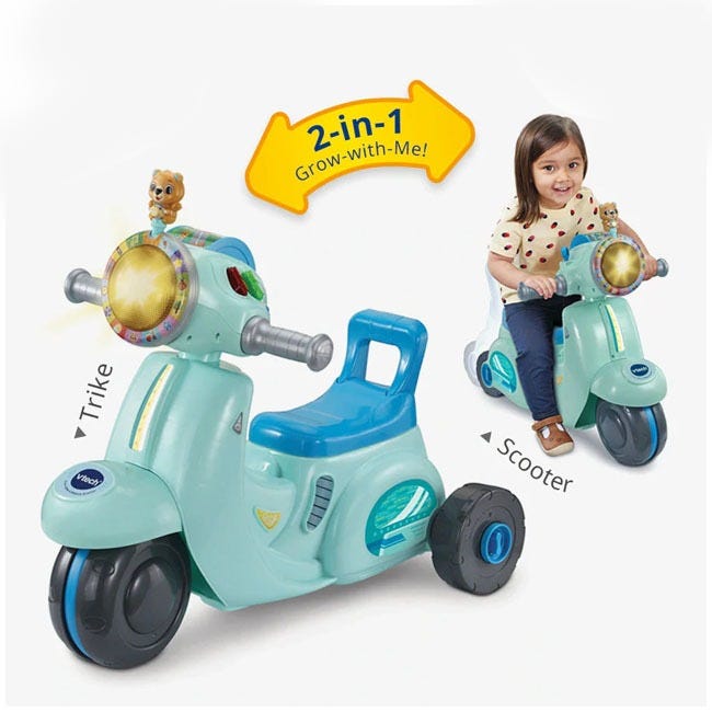 V-TECH 2-IN-1 RIDE & BALANCE SCOOTER  (TEAL)