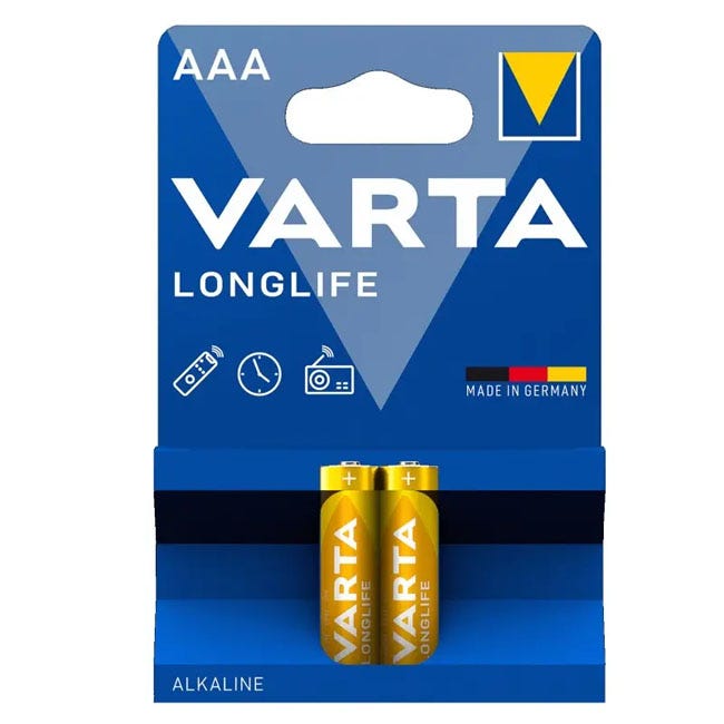 VARTA LONGLIFE POWER AAA 2PC BATTERY PACK