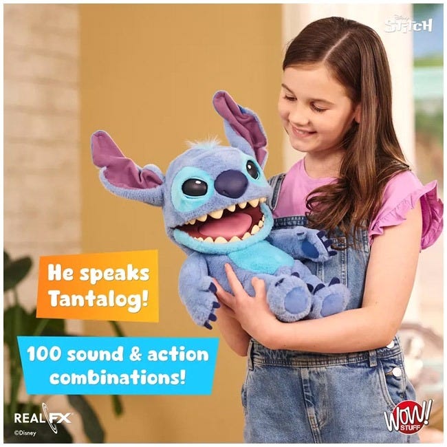 DISNEY STITCH REAL FX CHATTY PUPPETRONIC STITCH