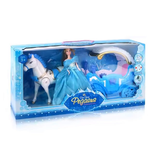 SAM TOYS SARAH CREATIONS DOLL WITH HORSE CARRIAGE