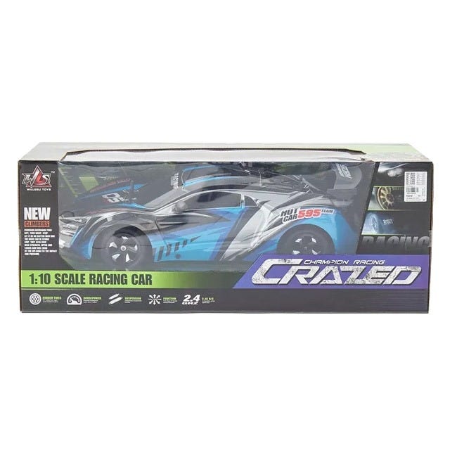 CRAZED 110 RADIO REMOTE CONTROL CAR - BLUE/ORANGE