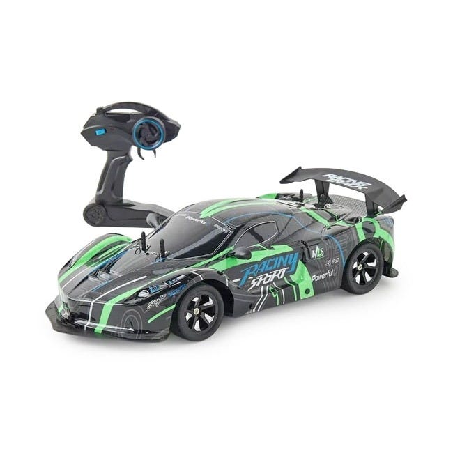 CRAZED 110 RADIO REMOTE CONTROL CAR - RED/GREEN