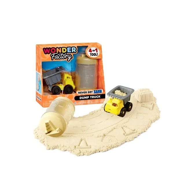 WONDER FACTORY NEVER DRY SAND CONSTRUCTION TRUCKS ASSORTED