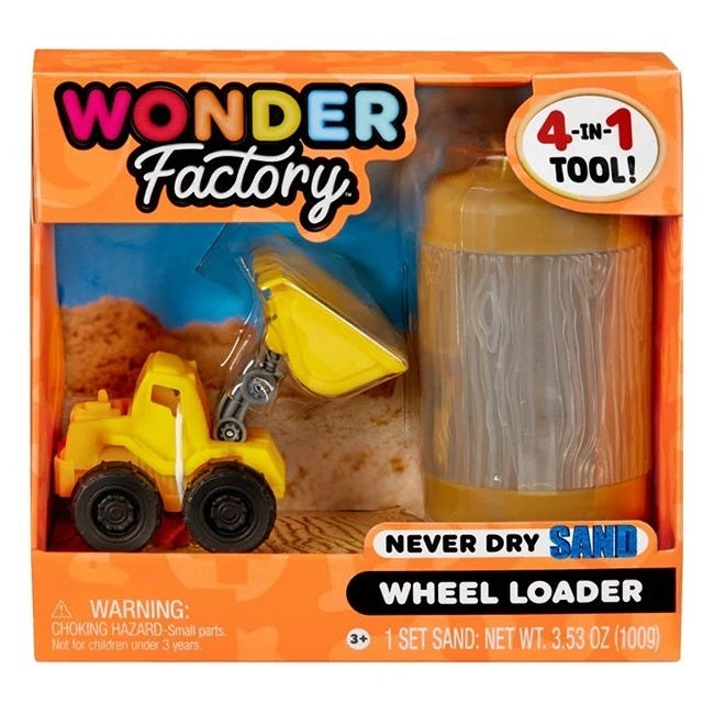 WONDER FACTORY NEVER DRY SAND CONSTRUCTION TRUCKS ASSORTED