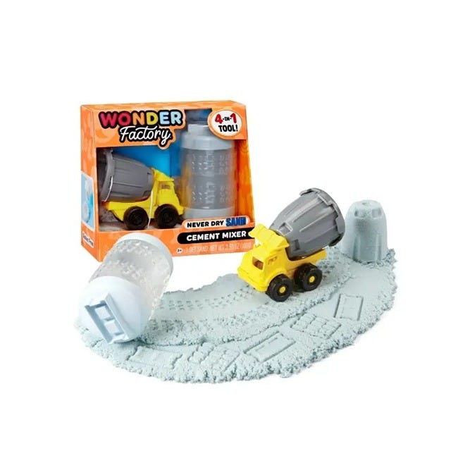 WONDER FACTORY NEVER DRY SAND CONSTRUCTION TRUCKS ASSORTED
